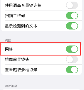 临渭苹果手机维修网点分享iPhone如何开启九宫格构图功能 