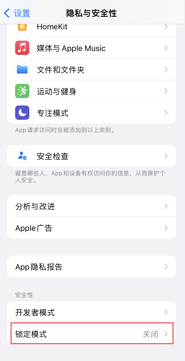 临渭苹果手机维修分享iOS 16 “锁定模式”是什么 